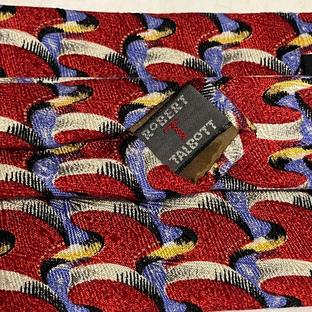 Robert Talbott Studio Preppy Classic Chic Print Necktie, Red + vibrant pattern.